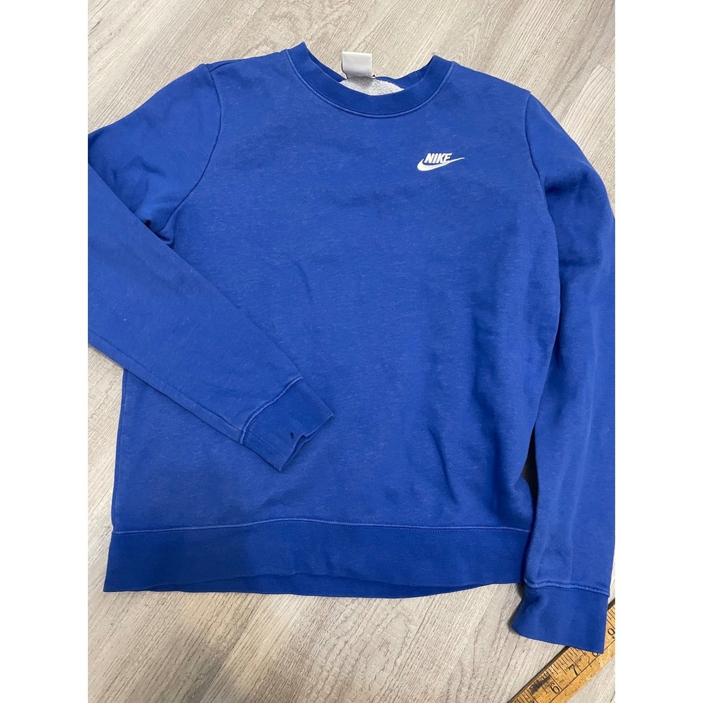 Nike Crewneck Sweatshirt Blue White Logo Pullover Activewear Size S